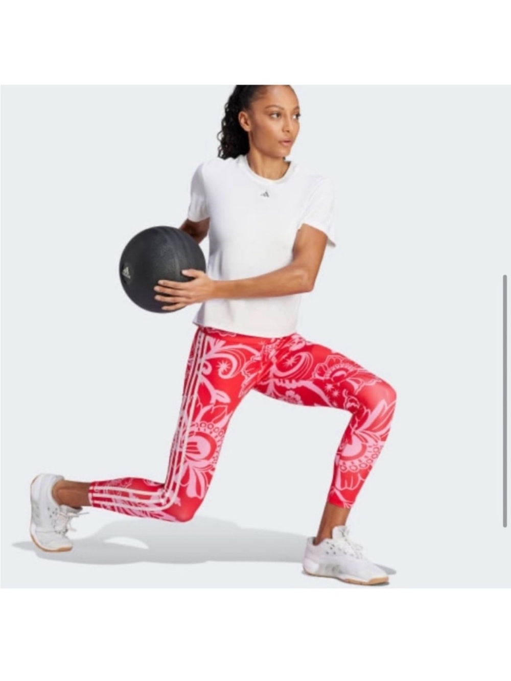 NEW! FARM Rio x Adidas Farm Leggings in Vivid Red Bliss Pink Size XL